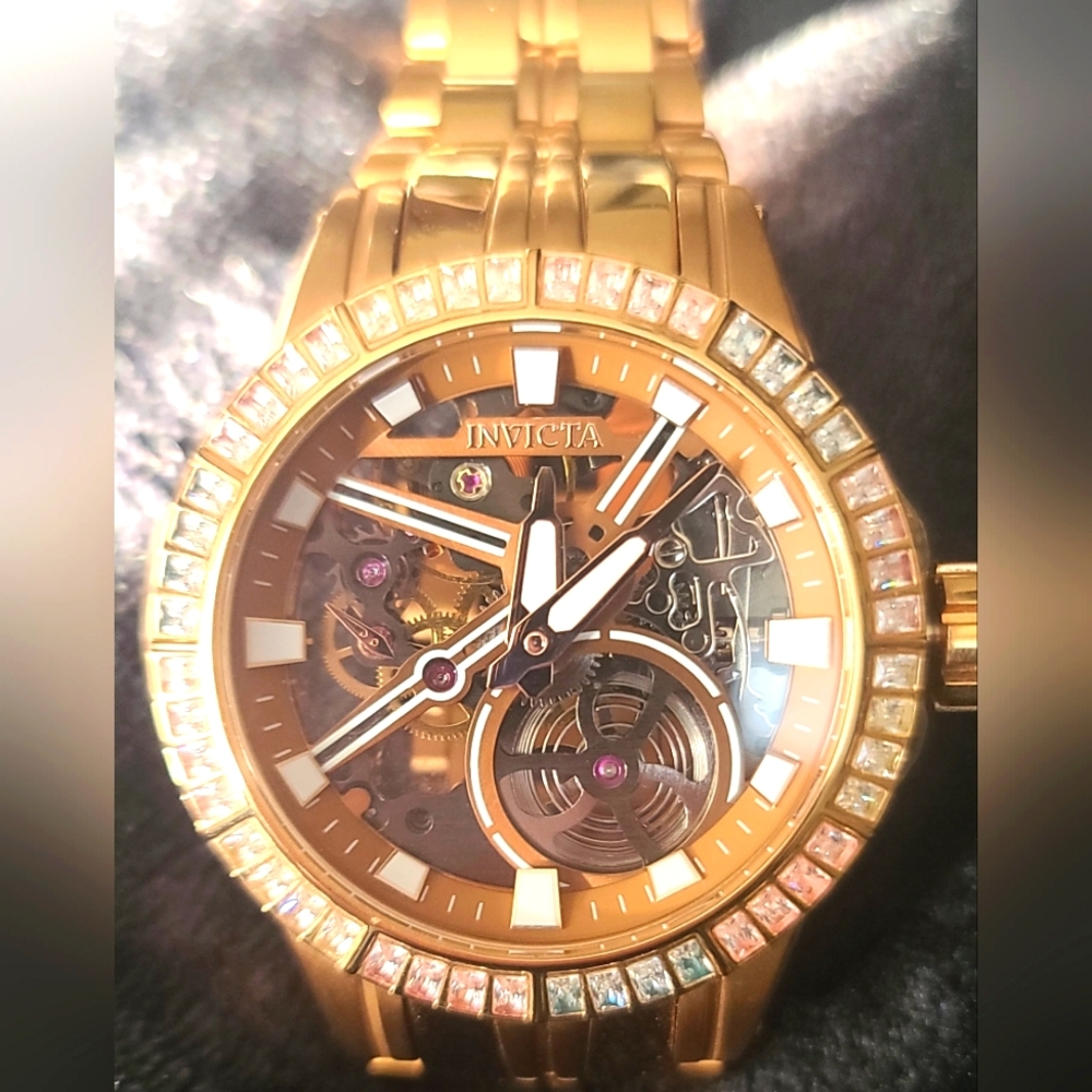 INVICTA #40119 50mm Objet D'Arte Mechanical Men's Watch - Rose Gold